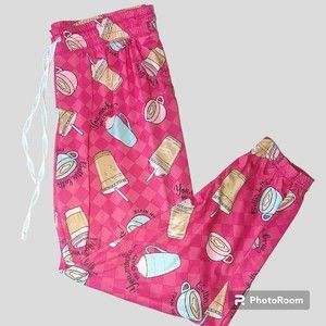 Briefly Stated Women's Sleep Jogger Lounge Pants Size Large 12-14 Pockets Coffee